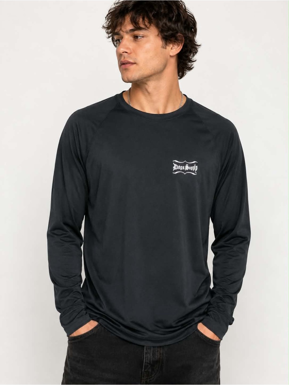 Days Supply Men’s Long-Sleeve Crewneck Shirt in Black